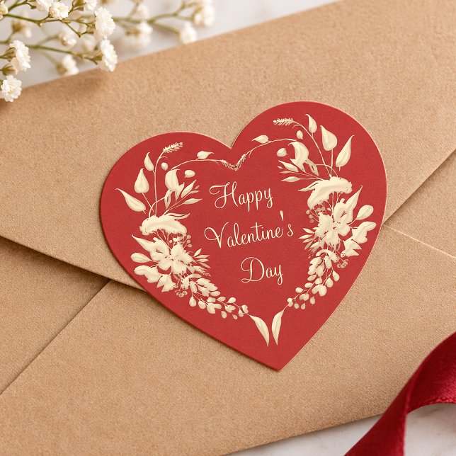 Frohen Valentinstag Herz-Aufkleber (Von Creator hochgeladen)