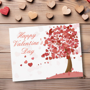 Frohen Valentinstag Herz Baum Rot Postkarte