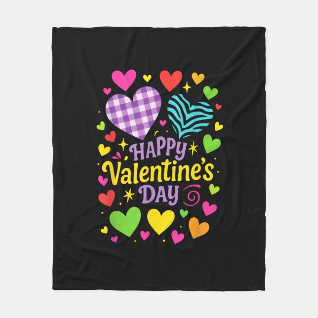 Frohen Valentinstag - Herzen Liebe Fleecedecke (Vorderseite)