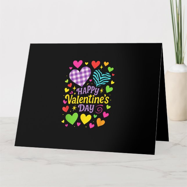 Frohen Valentinstag - Herzen Liebe Karte (Vorderseite)