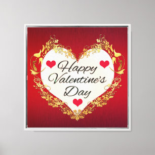 Frohen Valentinstag Herzform-47949 Leinwanddruck