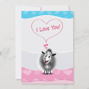 Frohen Valentinstag! Ich liebe dich! Süße Schafe Feiertagskarte