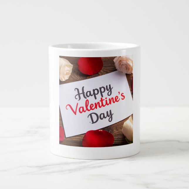 Frohen Valentinstag Jumbo-Tasse (Vorderseite)