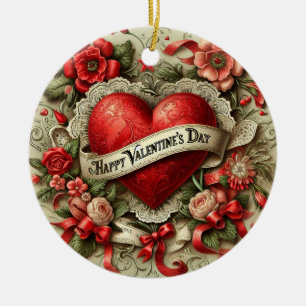 Frohen Valentinstag Keramik Ornament