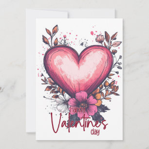 Frohen Valentinstag – Klassische rote Rose Karte
