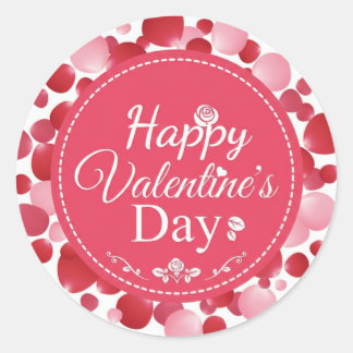 Frohen Valentinstag Klassischer runder Aufkleber ❤