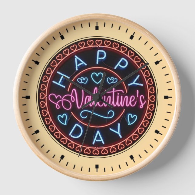 Frohen Valentinstag Kreisdesign-67128 Uhr (Vorderseite)
