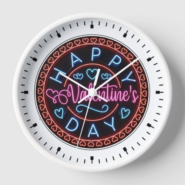 Frohen Valentinstag Kreisdesign-67128 Uhr (Vorderseite)