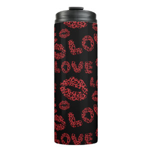 Frohen Valentinstag Liebe Elegantes Rot & Schwarz Thermosbecher