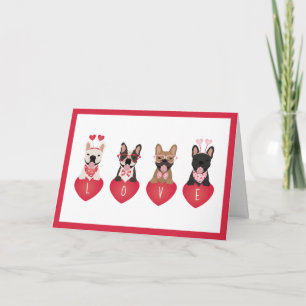 Frohen Valentinstag Liebe Französische Bulldoggen Karte