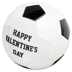 Frohen Valentinstag Liebe Fußball Schwarz Weiß