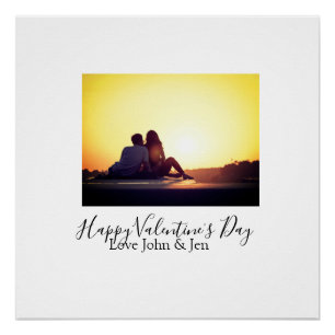 Frohen Valentinstag Liebe Name Foto einfach g Poster