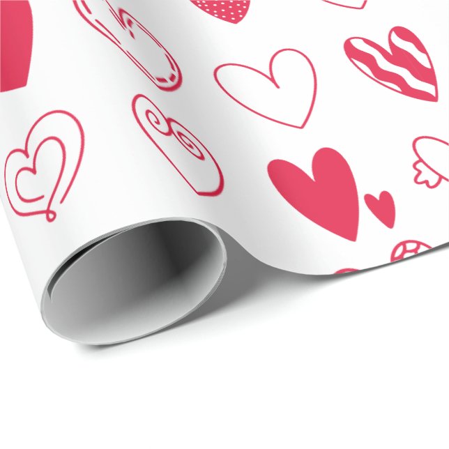 Frohen Valentinstag Liebesherzen Geschenkpapier (Rolleneckpunkt)