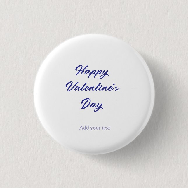 Frohen Valentinstag lila Name Nachricht Text Button (Vorderseite)
