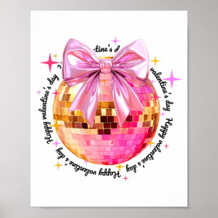 Frohen Valentinstag Lustige Coquette Disco Ball Gi Poster
