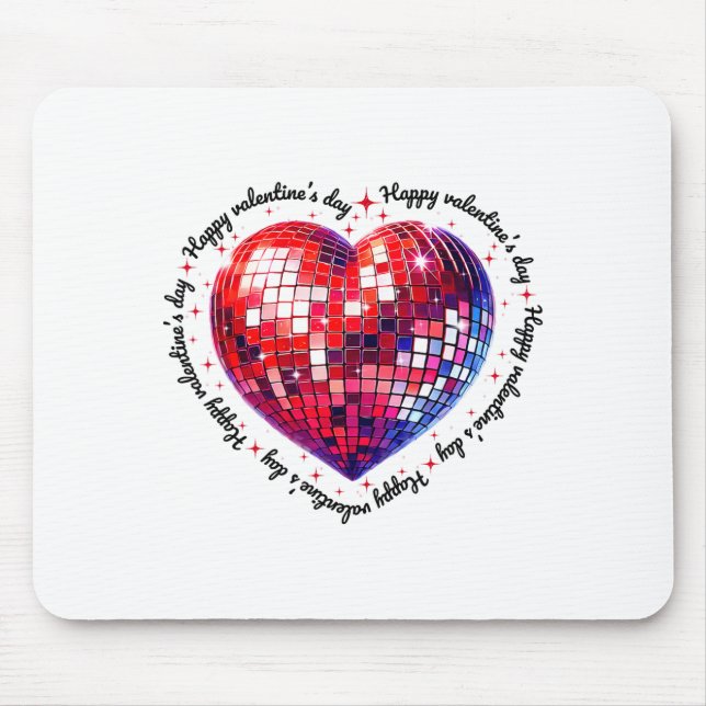 Frohen Valentinstag Lustige Coquette Rote Disco Ku Mousepad (Vorne)