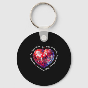 Frohen Valentinstag Lustige Coquette Rote Disco-Ku Schlüsselanhänger