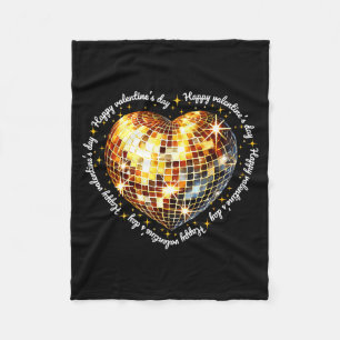 Frohen Valentinstag Lustiger Gold Coquette Disco B Fleecedecke