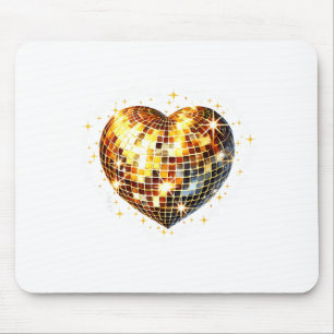 Frohen Valentinstag Lustiger Gold Coquette Disco B Mousepad