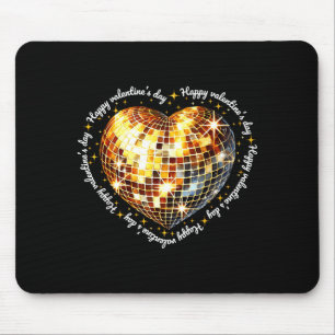 Frohen Valentinstag Lustiger Gold Coquette Disco B Mousepad