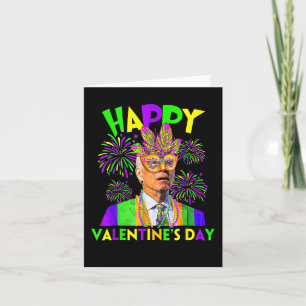 Frohen Valentinstag Lustiger Joe Biden Mardi Gras  Karte