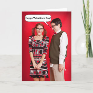 Frohen Valentinstag Lustiges Unbeholfenes Paar Feiertagskarte