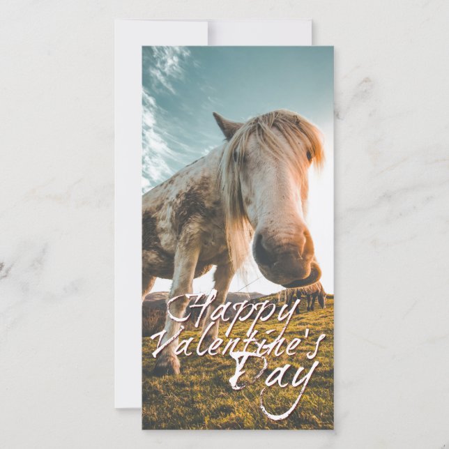 Frohen Valentinstag mit Blick auf das Pferd (Vorderseite)