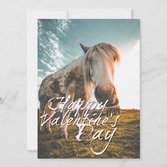 Frohen Valentinstag mit Blick auf das Pferd (Vorderseite)