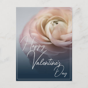 Frohen Valentinstag mit großer rosa Rose Feiertagspostkarte