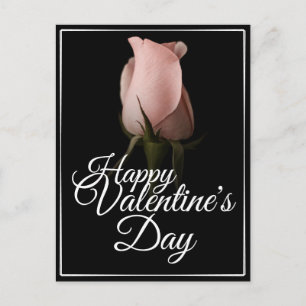 Frohen Valentinstag mit rosa Rose Feiertagspostkarte