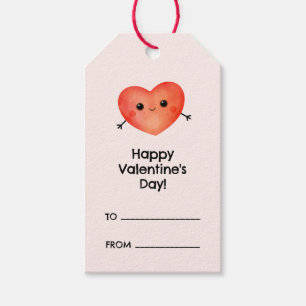 Frohen Valentinstag mit rotem Herzen Geschenkanhänger
