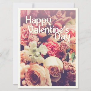 Frohen Valentinstag mit Vintage-Blumenstrauß