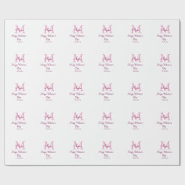 Frohen Valentinstag Monogramm rosa Name Liebe Mädc Geschenkpapier