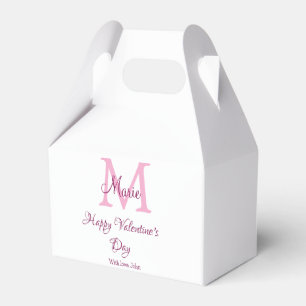 Frohen Valentinstag Monogramm rosa Name Liebe Mädc Geschenkschachtel