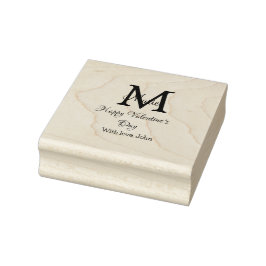 Frohen Valentinstag Monogramm rosa Name Liebe Mädc Gummistempel