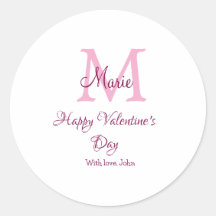Frohen Valentinstag Monogramm rosa Name Liebe Mädc