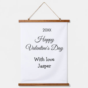 Frohen Valentinstag Name Liebe einfaches Jahr stil Wandteppich Mit Holzrahmen