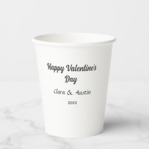 Frohen Valentinstag Namen Datum einfach minimal Pappbecher