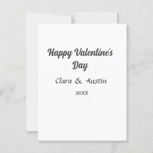 Frohen Valentinstag Namen Datum einfach minimal Postkarte