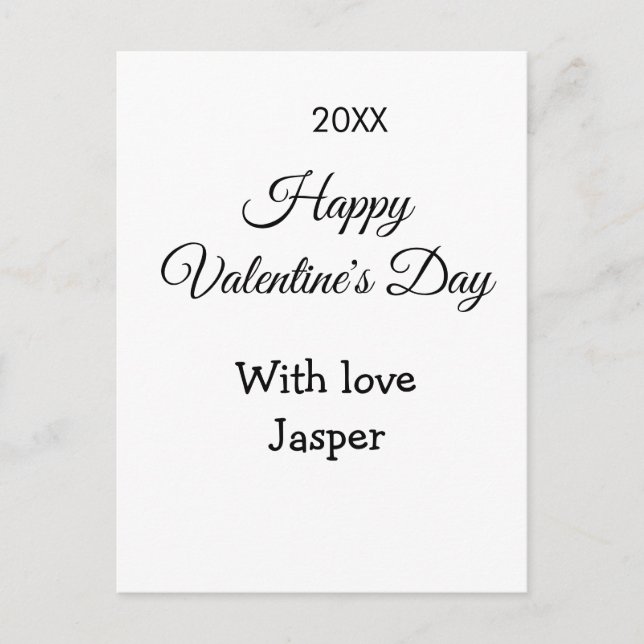 Frohen Valentinstag Namen Liebe einfach Jahr stilv Postkarte (Vorderseite)