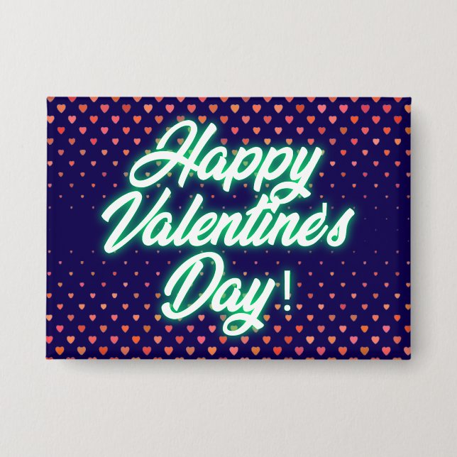 Frohen Valentinstag Neon-Design-23692 Button (Vorderseite)