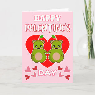 FROHEN VALENTINSTAG Niedliches Birnenbär-Paar Feiertagskarte