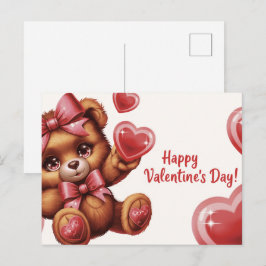 Frohen Valentinstag Ourson -6 Postkarte