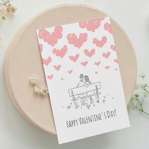 Frohen Valentinstag Paar Liebende Herzen Feiertagskarte