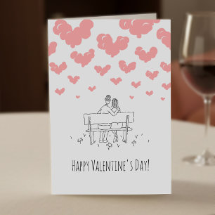 Frohen Valentinstag Paar Liebende Herzen Karte
