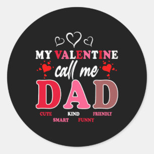 Frohen Valentinstag Papa Mein Valentin Ruf Mich Da Runder Aufkleber