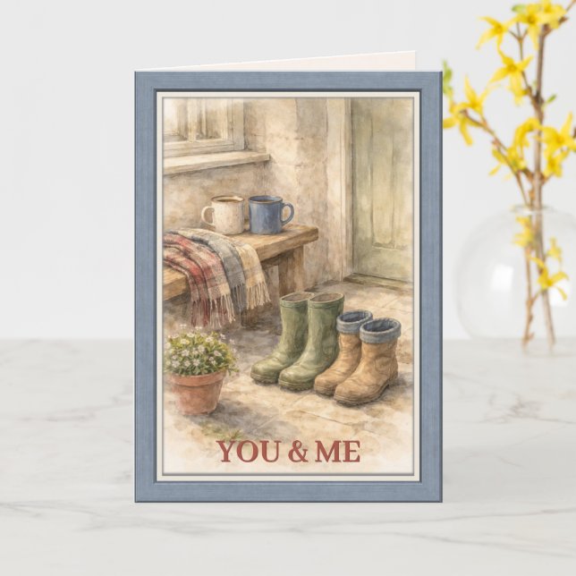 Frohen Valentinstag Perfektes Paar Karte (Gelbe Blume)