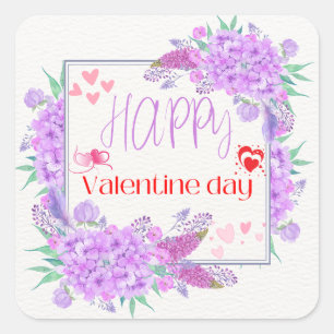 Frohen Valentinstag Quadratischer Aufkleber