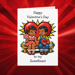 Frohen Valentinstag Retro-Pop-Art-Vintage Karte