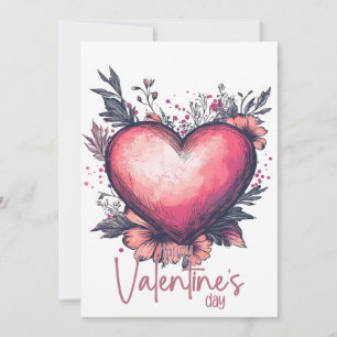 Frohen Valentinstag – Romantisches Herz & Garten Karte